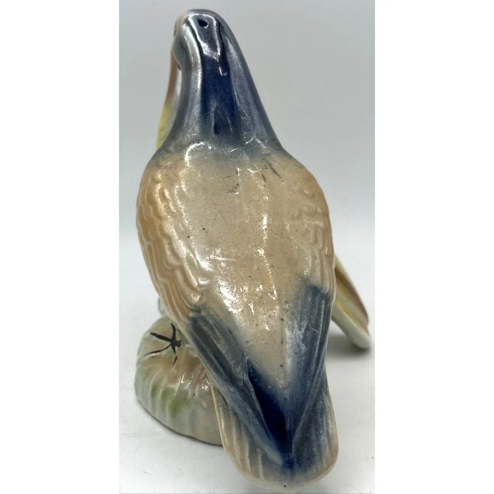 Handpainted Iridescent Lusterware Pigeon Figurines - Made in Brazil - 6 3/8Tall